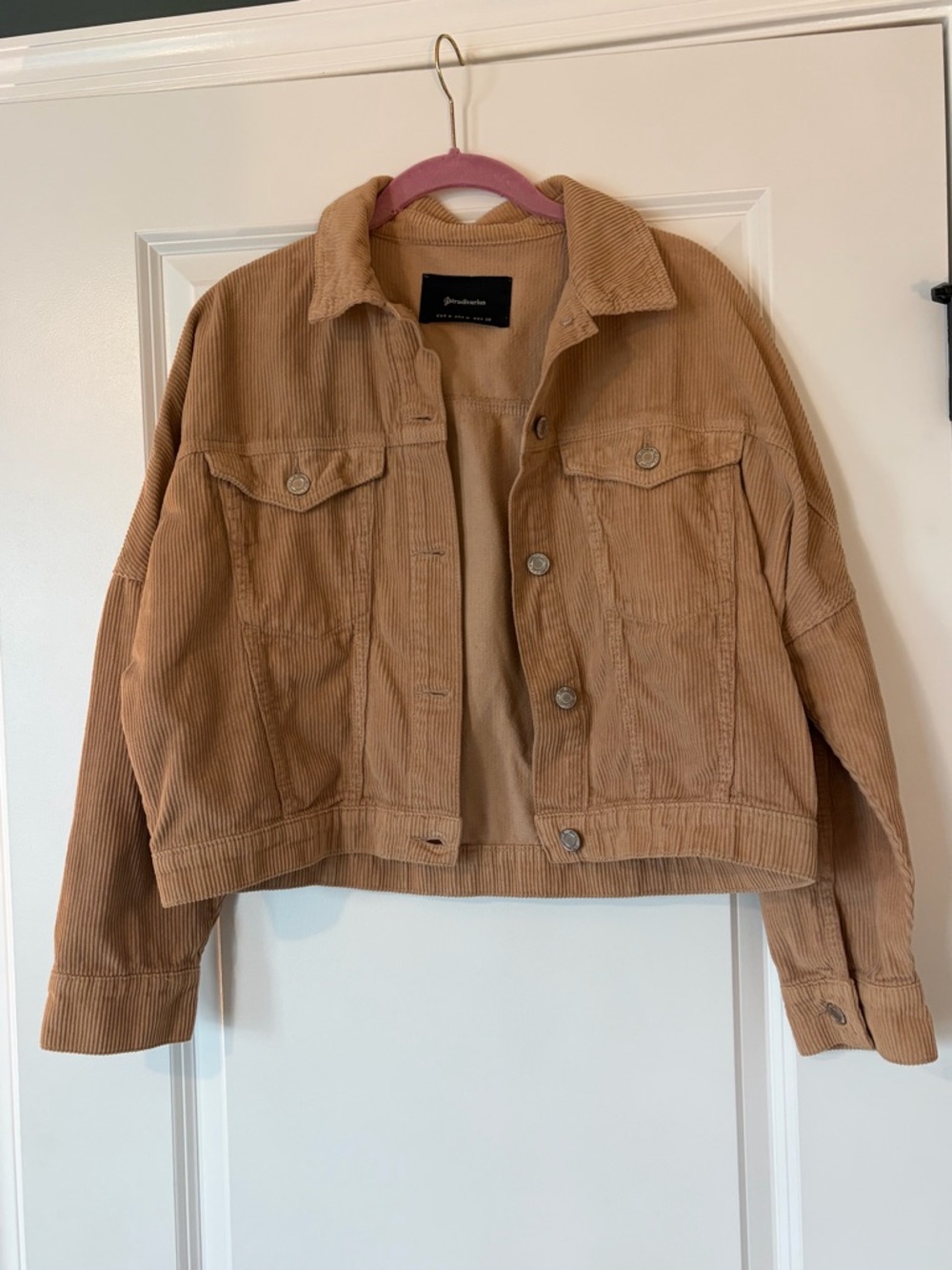 stradivarius Tan Corduroy Trucker Jacket
